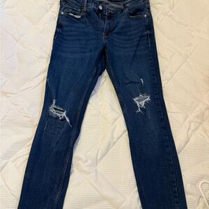 Old Navy Blue Skinny Jeans with Distressed Details
